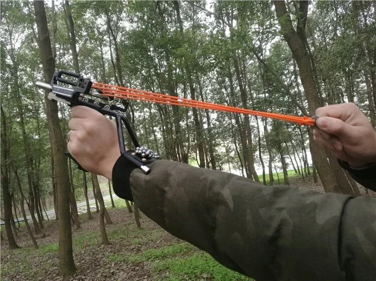 Powerful Slingshot Stainless Steel Slingshot Catapult Hunter Wrist Support SlingShot Outdoor Hunt Hike Bow Catapult HuntingTools