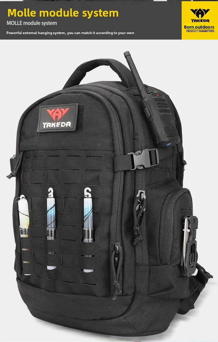 YAKEDA Assault Tactical Molle Backpack Fans 600D Sports Outdoor Bag High Capacity Tourism Hiking Mountain Camping Bags