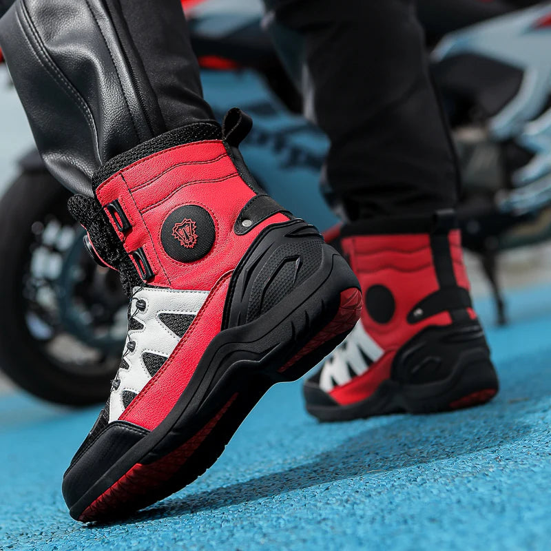 Motorcycle Shoes Riding Men Boots Motorcycle Casual Shoes Microfiber Waterproof Anti-slip Outdoors Travel Equipment Sneakers