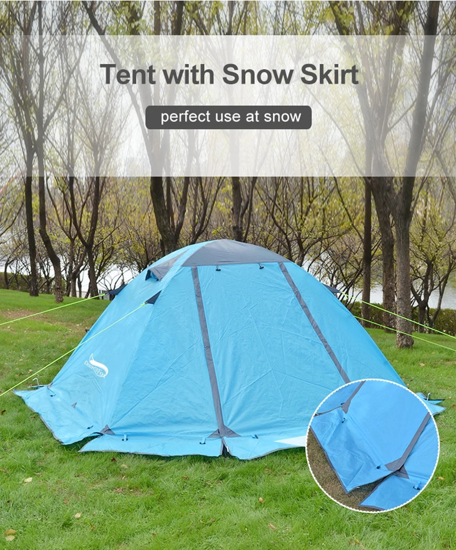 Desert Fox Camping Tent with Snow Skirt Winter Type 2 Persons Warm Tents for Hiking Travelling 4 Seasons Outdoor Backpack Tent