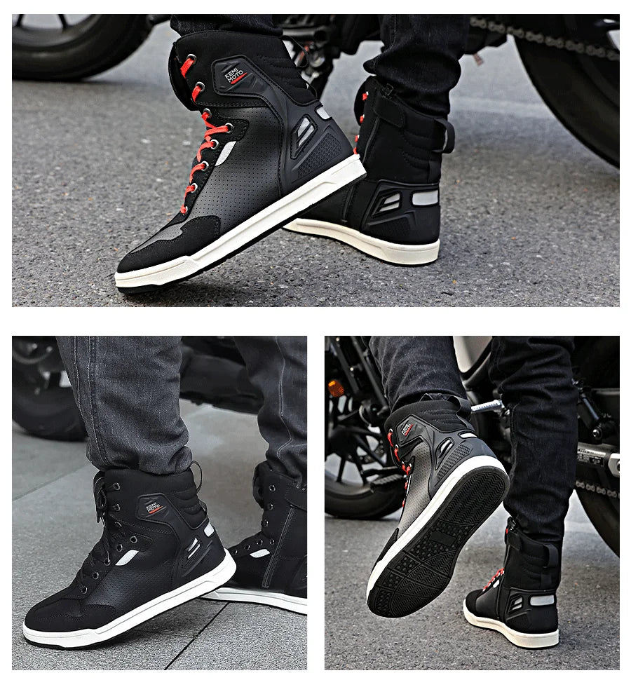 Motorcycle Summer Riding Shoes Men Riding Casual Short Boots  Anti-collision Reflective Protection Durable Equipments Moto Gear