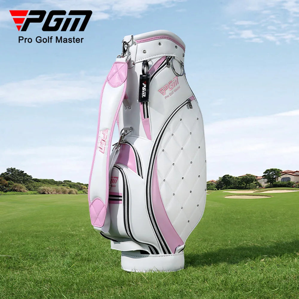 PGM Women Golf Stand Bag Portable Thickened Waterproof Cloth Ball Bag Wear Resistant High Quality Light TPU Golf Clubs Bag QB103