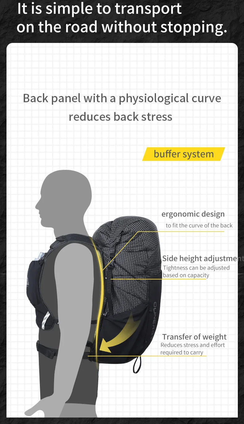 AONIJIE C9111 30L Unisex Multipurpose Hiking Backpack Daypack Travel Bag For Outdoor Trekking Climbing Mountaineering Camping