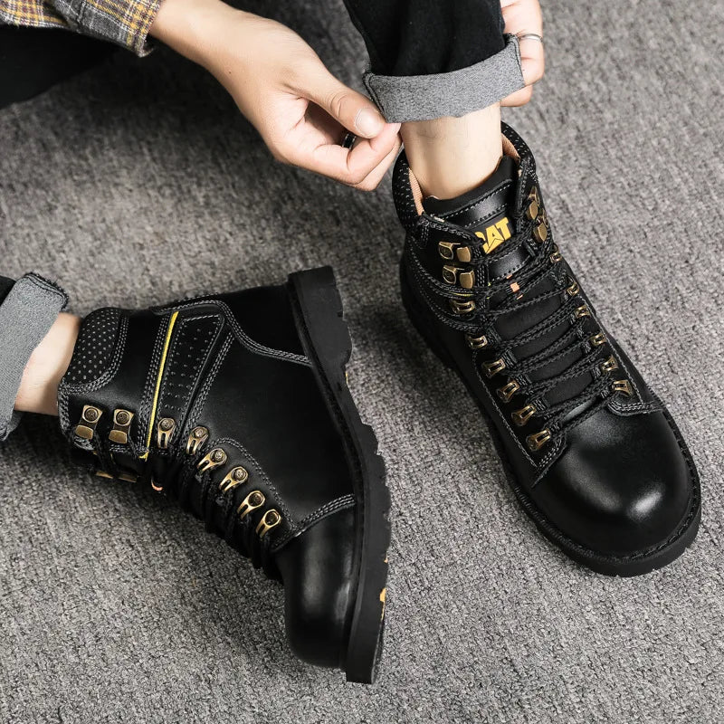 Hot Selling Men's And Women's Motorcycle Boots, Genuine Leather Couple's Workwear Boots, Outdoor Hiking Boots, Hiking Boot, Cyc