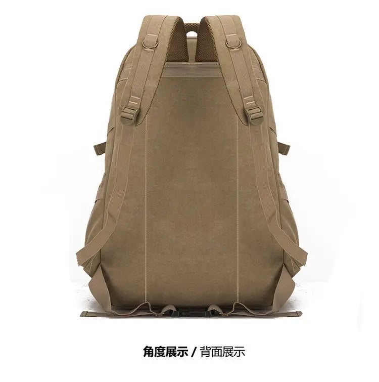 70L Thick Canvas Camping Backpack Large Capacity Waterproof Outdoor Trekking Travel Climbing Bag Luggage Rucksack Men Hiking Bag