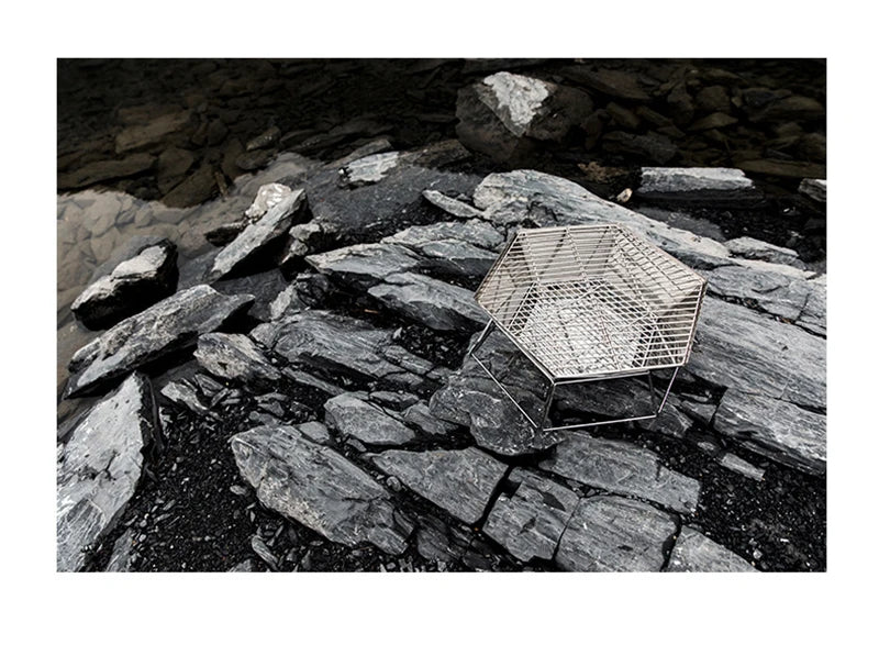 Outdoor Folding Stainless Steel Grill Barbecue Rack Detachable Charcoal Stove BBQ Grill Lightweight Brazier Foldable Hibachi