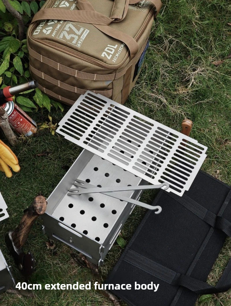 Titanium Alloy Portable Barbecue Grill Rack Outdoor Family Charcoal Stove Furnace Frame Camping Lightweight Camp Equipment