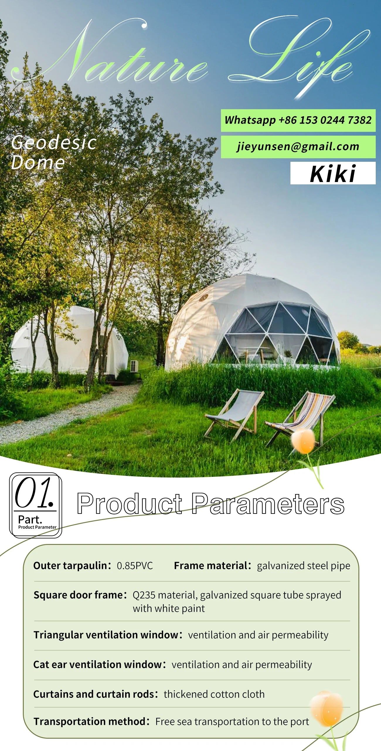 【Global Shipping】 Geodesic Dome Tent Spherical Tent Hotel Resort Outdoor Luxury Glamping Dome Transparent Starry Sky Tent