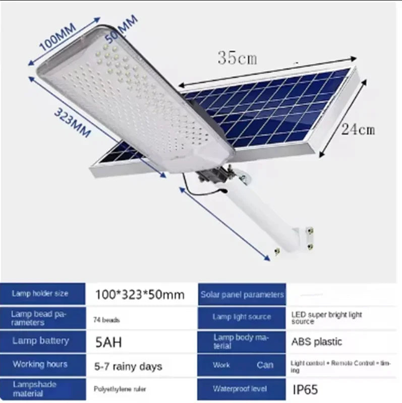 Solar Lights Outdoor 10000mah Aluminum Wall Lamp Powerful LED for Sunlight Lighting Garden Waterproof Street Light