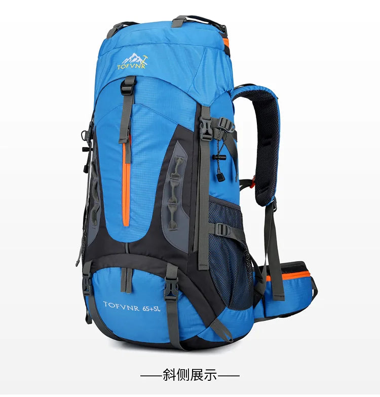 2025 cross-border outdoor hiking bag shoulder hiking sports bag waterproof bag backpack large capacity polyester backpack a001