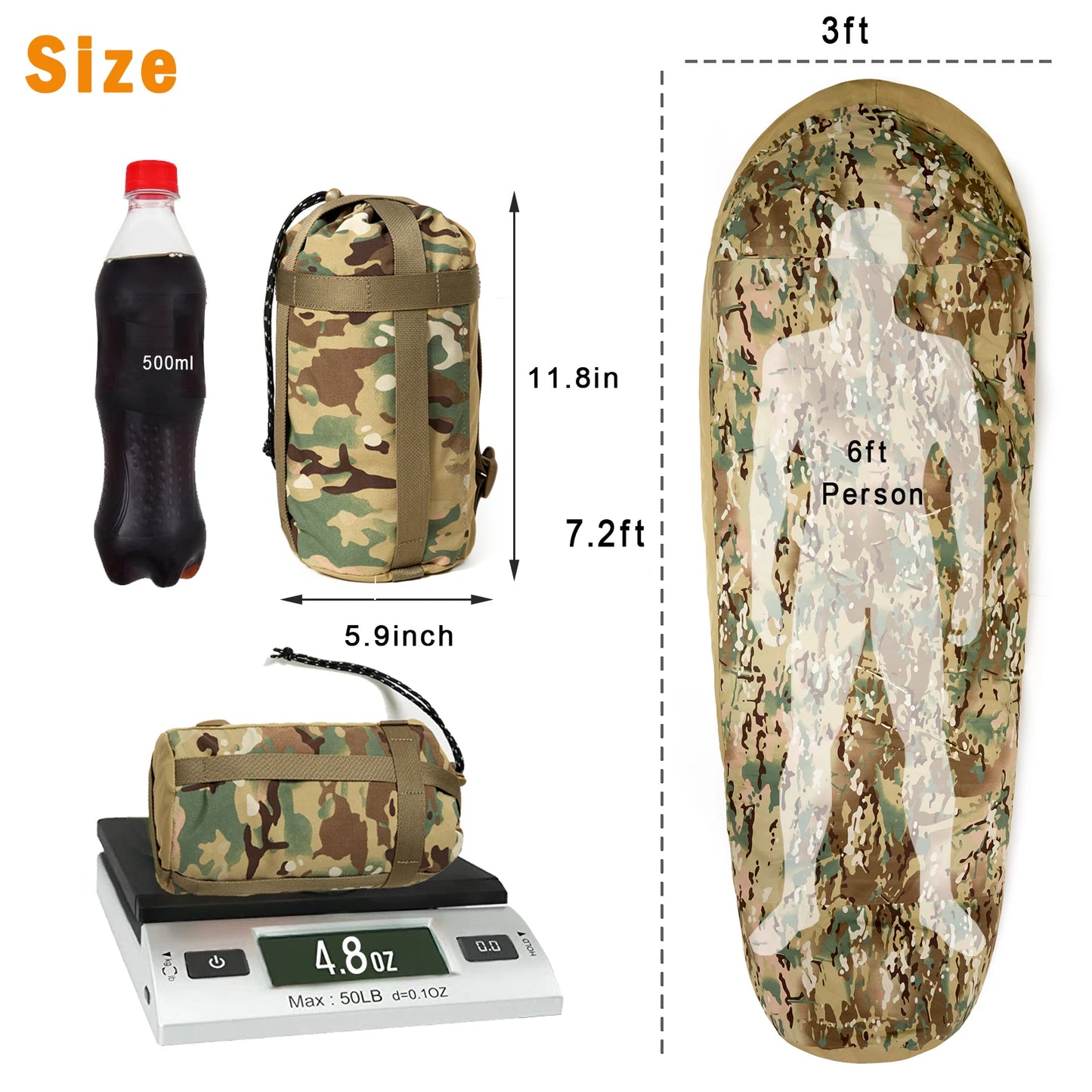 Bivy Cover Sack for Military Army Modular Sleeping System, Waterproof Outer Shell for Sleeping Bag, Minimalist Stealth Shelter