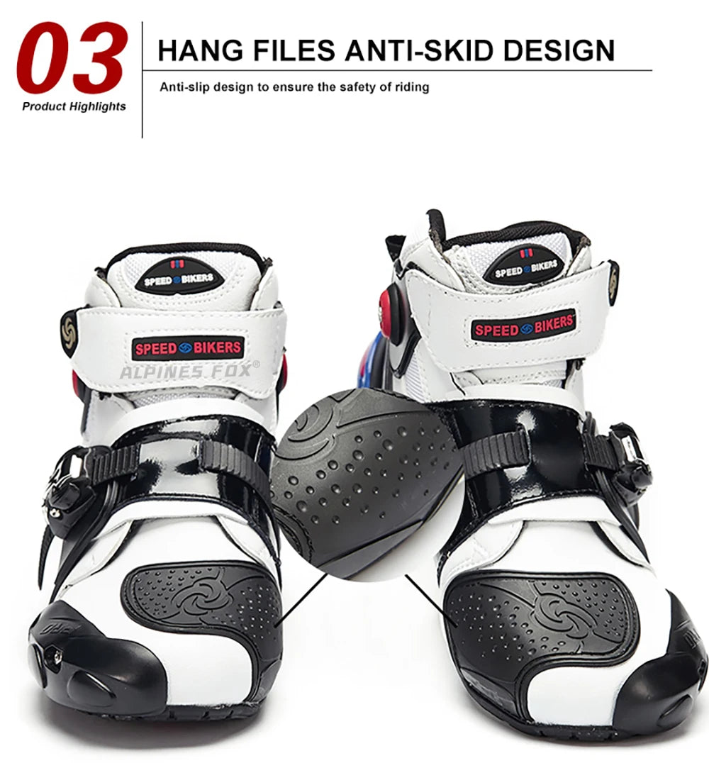 Men Women Motorcycle Racing Boots Sneakers Shoes Microfiber Leather Anti-collision Protection Motocross Off-Road Boots Non-slip