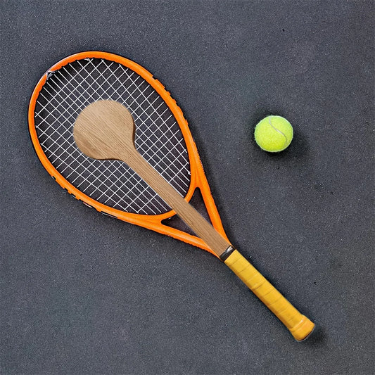 55cm Tennis Sweet Spot Racket Wooden Tennis Spoon Swing Training Racket Accuracy Practice Racket Batting Hitting Equipment Gear