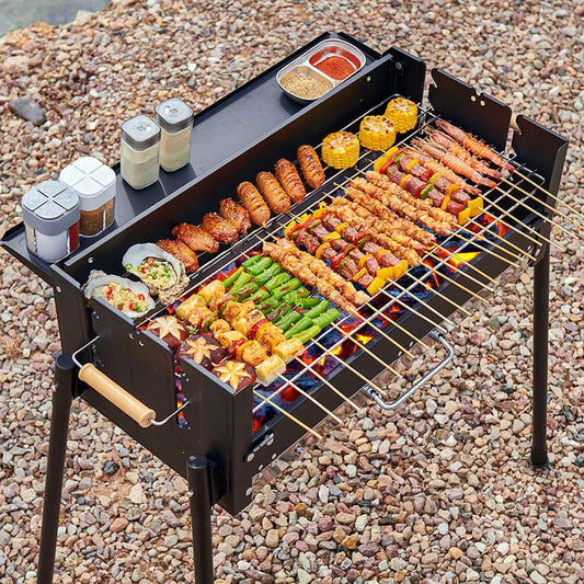 Portable Smokeless Charcoal BBQ Grill, Barbecue Tool Set, Outdoor Camping Barbacoa Stand, Household, Courtyard, Barbecues