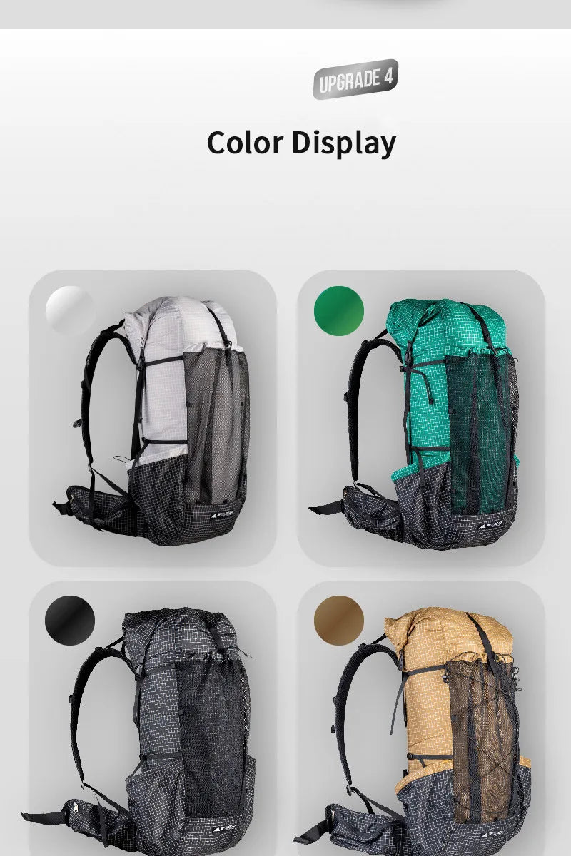 3F UL GEAR 46+10L QIDIAN PRO Backpack Ultralight Outdoor  Camping Sport Bag Resistant Hiking Trekking Waterproof Travel Rucksack