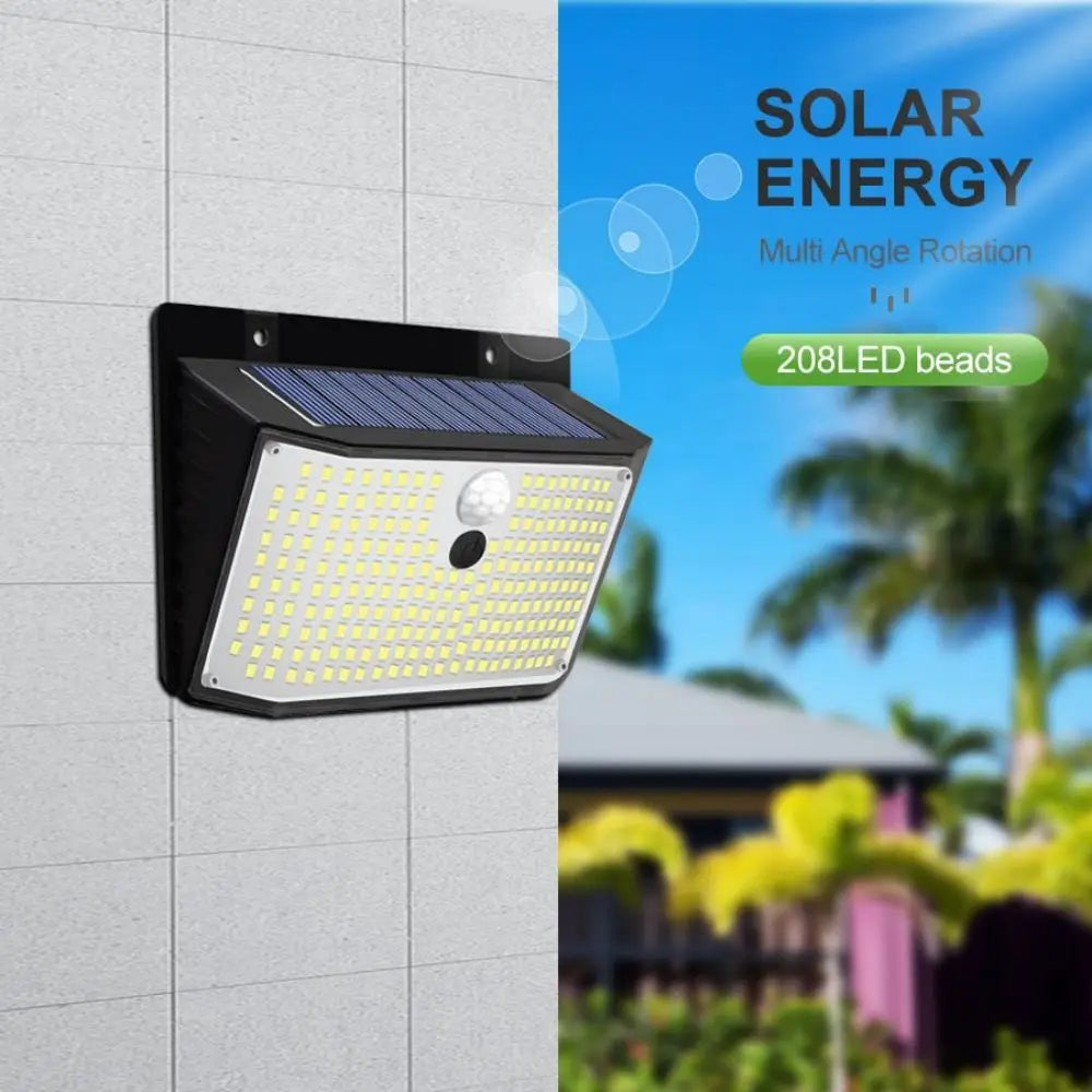 Solar Lights Outdoor 158 LED Solar Wall Lamp Waterproof Wireless Motion Sensor Security 3 Modes Garden Fence Yard Deck Garage