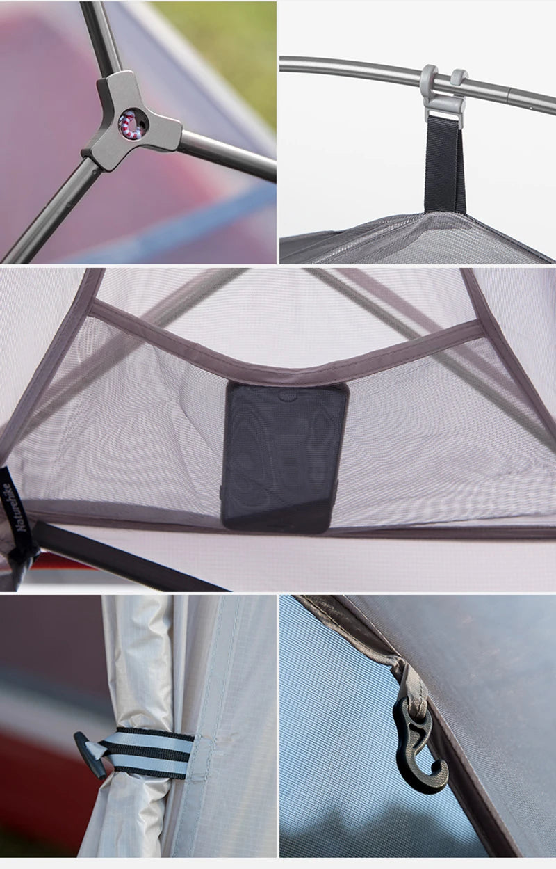 Naturehike Outdoor Upgrade Cloud Up 2 3 Person Tent 20D Nylon Silicone Double Layer Aluminum Pole Ultralight Camping Hiking Tent