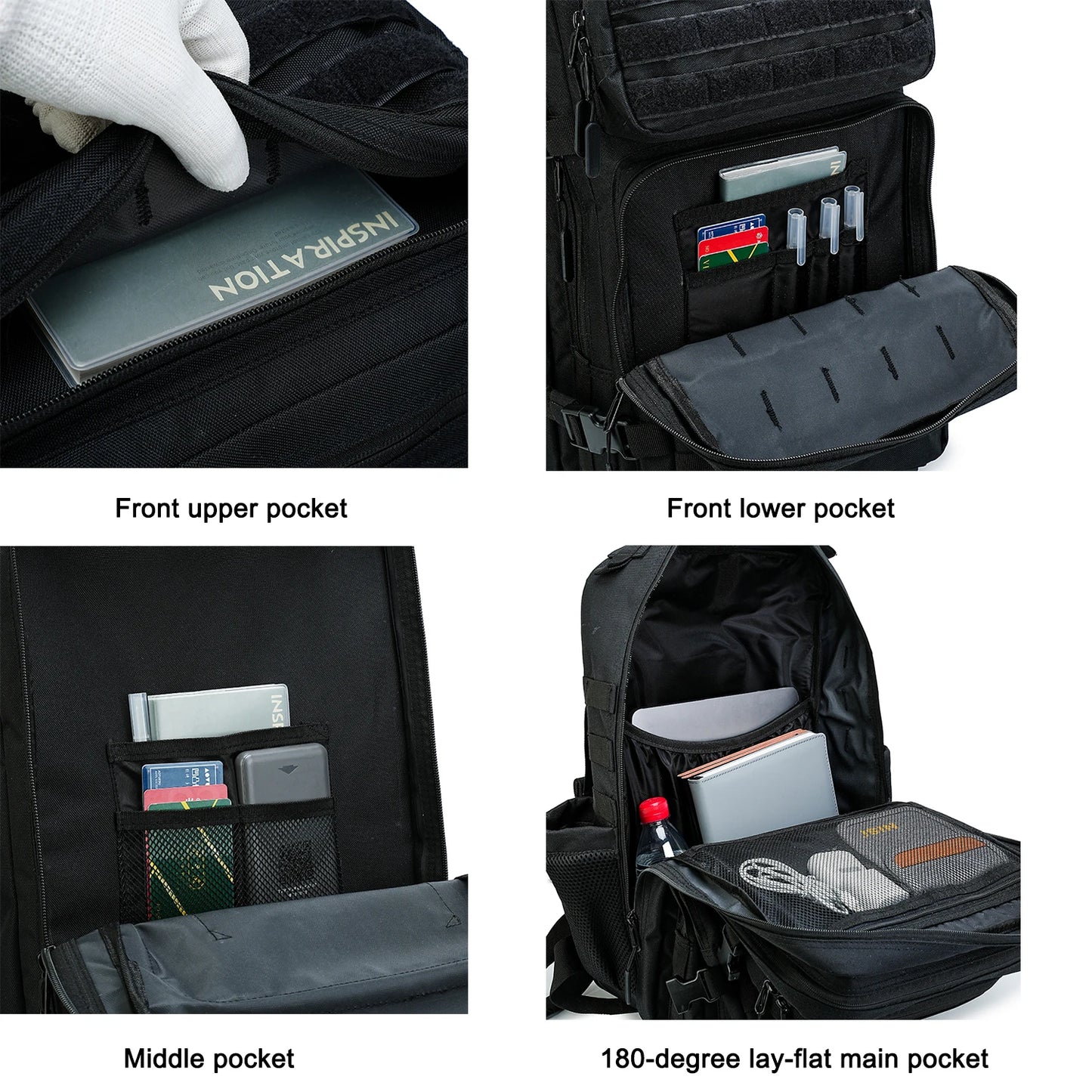 45L Tactical Backpack 3P Bag 3 Days Assault Outdoor Backpack Travel Waterproof Climbing Rucksack Camping Hiking Hunting Mochila