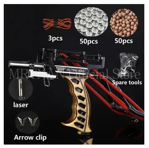 Green/Red Laser Slingshot Black Red Hunting Bow Slingshot Fishing Outdoor Powerful Slingshot Catapult Slingshot Shooting Caza