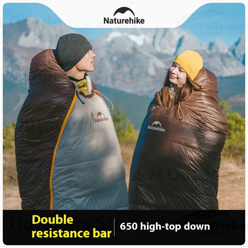 Naturehike Snowbird New Sleeping Bag Winter Duck Down Sleeping Bag Ultralight Camping Sleeping Bag Mummy 650FP Warm -10.8~3.8℃
