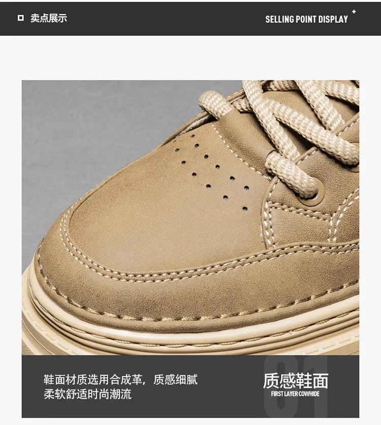 Men Ankle Boots Retro British High-top Men Boots Stylish Luxury High-top High Quality Leather Shoes Outdoor Men Motorcycle Shoes