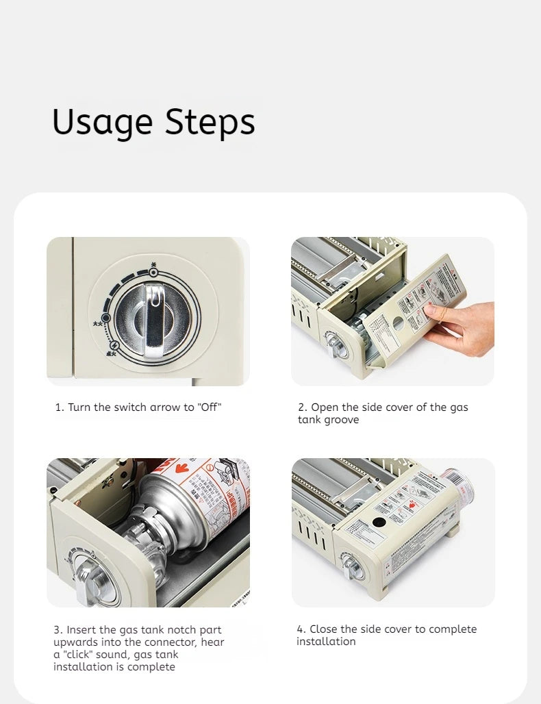 Naturehike Camping GAS Stove 2200W Multi-function Ultralight Portable Outdoor Picnic Stove With Grill Frying Pan Storage Bag