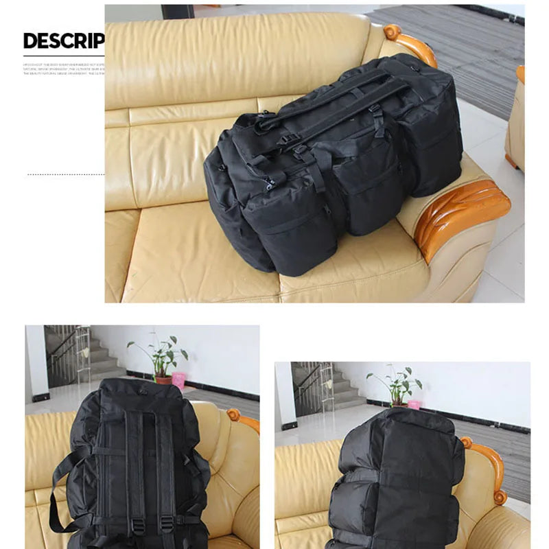 100L Camping Super Large Capacity Backpack Men Camping Storage Bag Men Tent Canopy Military Tactical Shoulder Bag Travel Handbag