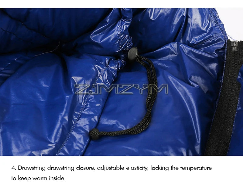 Down Mummy Sleeping Bag for Backpacking, Camping, Waterproof Portable Sleeping Bag, Zip Together for 2 Person Sleeping Bag