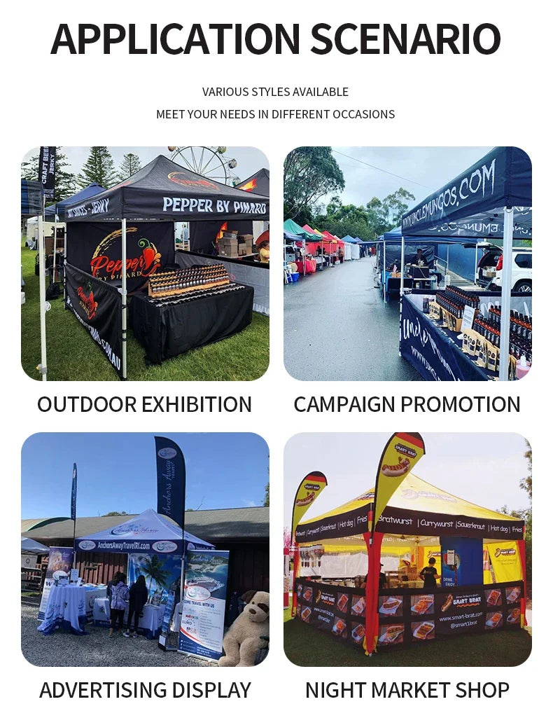 TB 600D Waterproof Outdoor Folding Gazebo 10x10ft Advertising Tents Roof Oxford Cloth Portable Sidewall Cover Fabric Canopy Tent