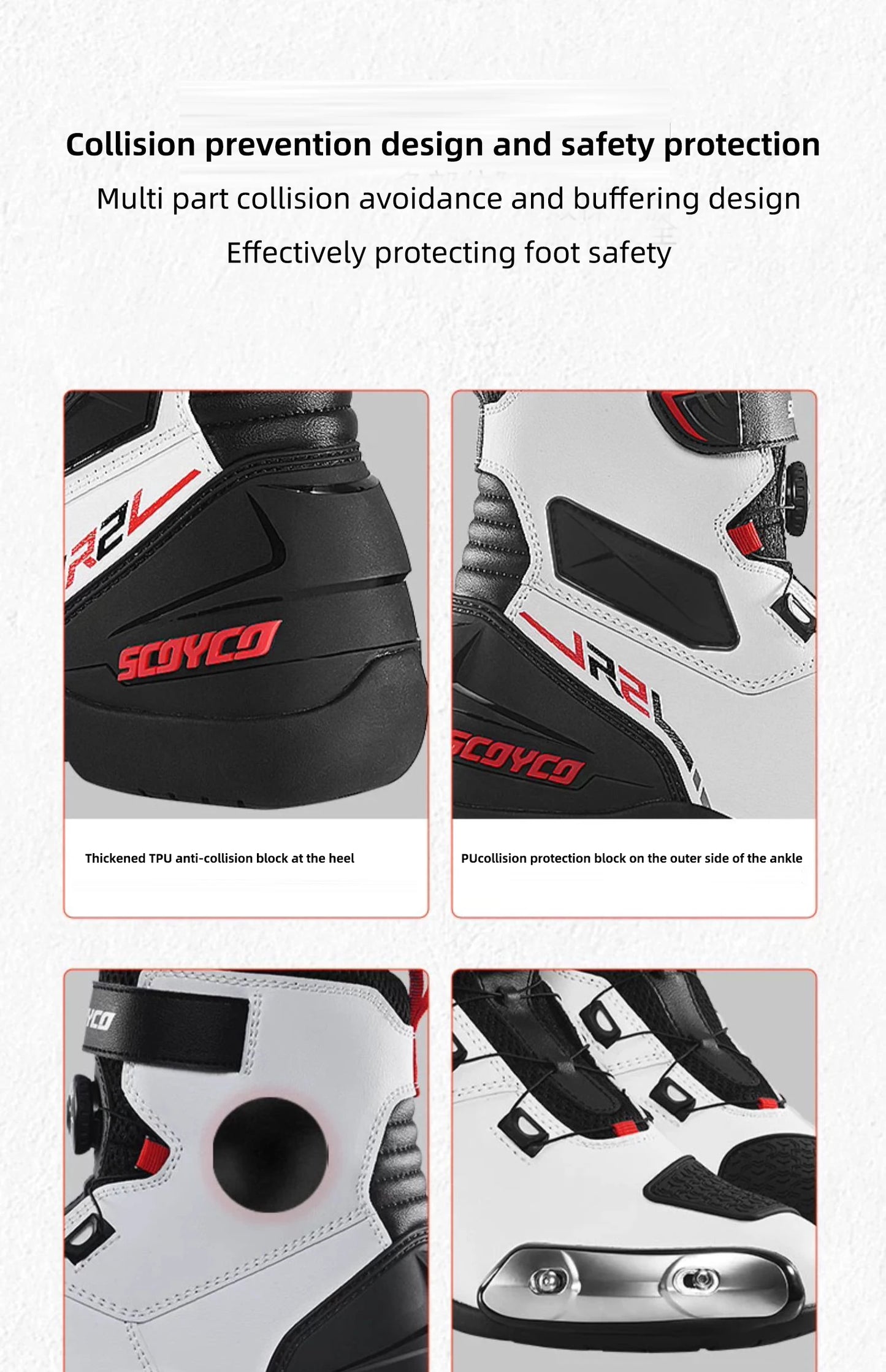 SCOYCO Motocross Boots Men Anti-fall Non-slip Motorcycle Protective Boots Breathable Wear-resistant Motorcyclist Shoes Equipment