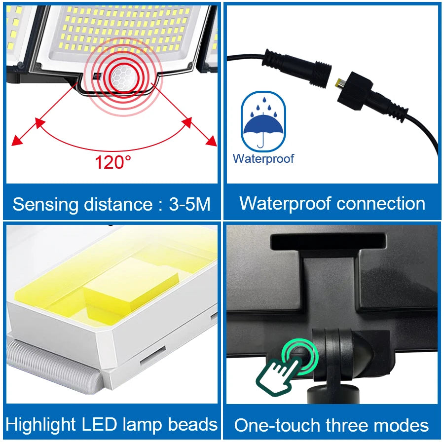238/328 LED Solar Lamp Outdoor 348Wall Lamp IP65 Waterproof Spotlights Lamp Motion Sensor Solar 3 Mode Street Light Garden Decor