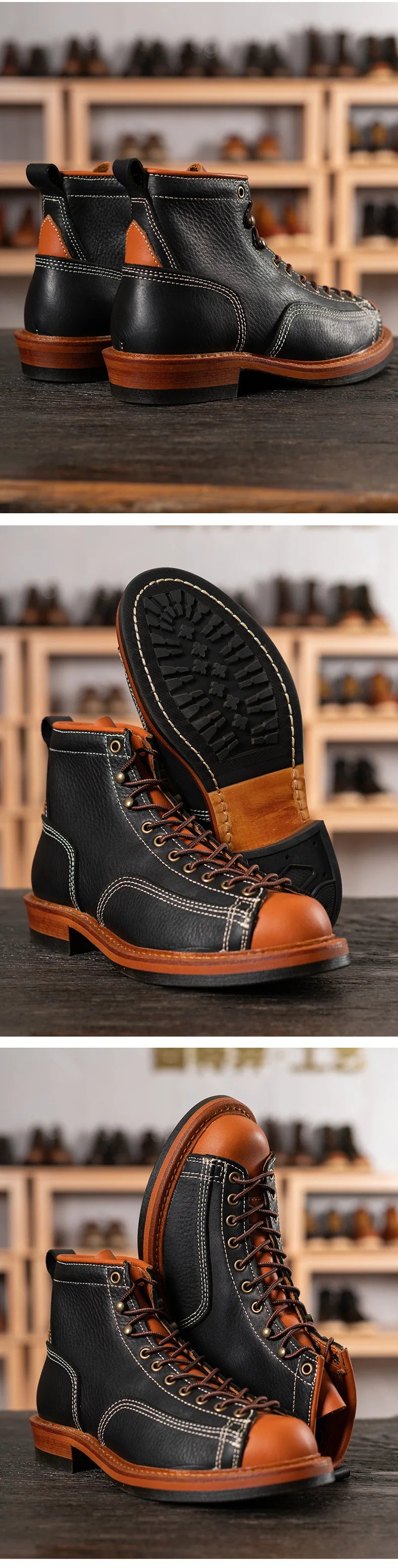 American retro locomotive shoes Boots For Motorcycle