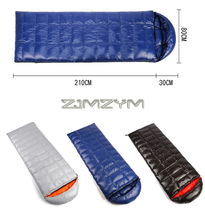 Down Mummy Sleeping Bag for Backpacking, Camping, Waterproof Portable Sleeping Bag, Zip Together for 2 Person Sleeping Bag