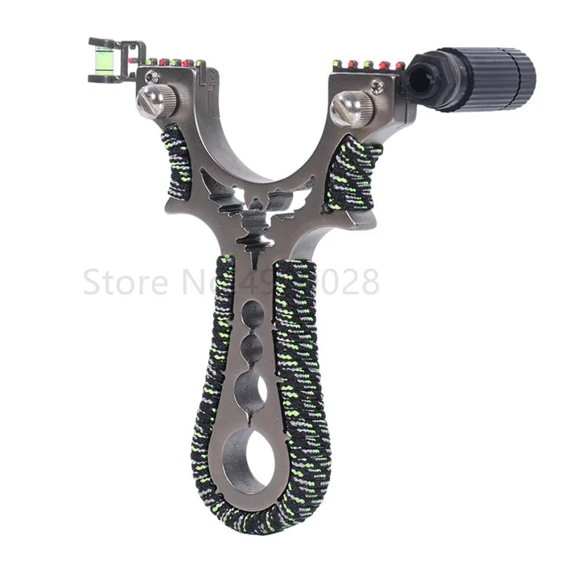 Red Laser Shooting Stainless Steel Slingshot With Flat Rubber Band Catapult Outdoor Sports Hunting Slingshot Accessories