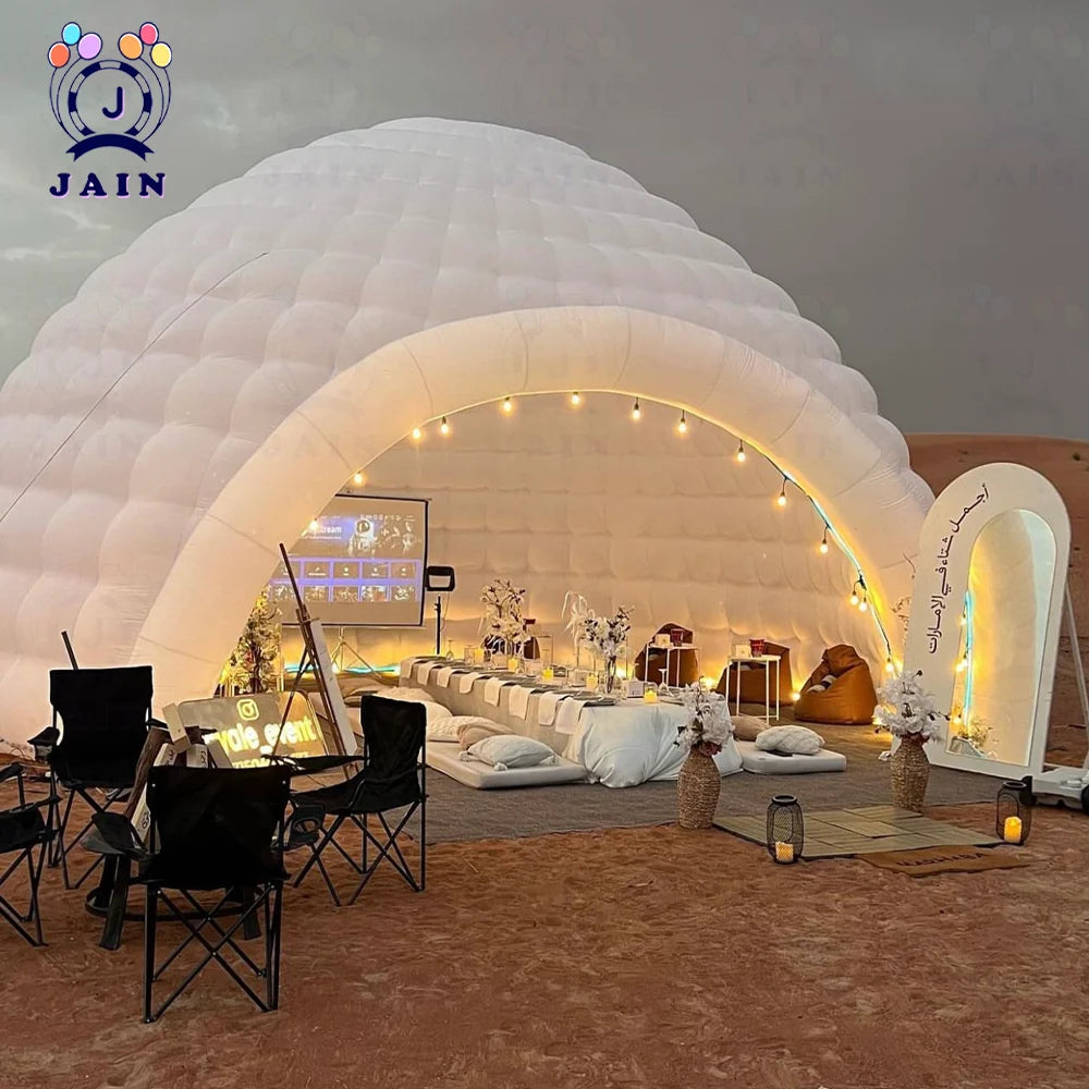 4.5m White Inflatable Dome Tent Outdoor Lighting Inflatable Igloo Dome Inflatable Party Tent With Blower For Camping Festival