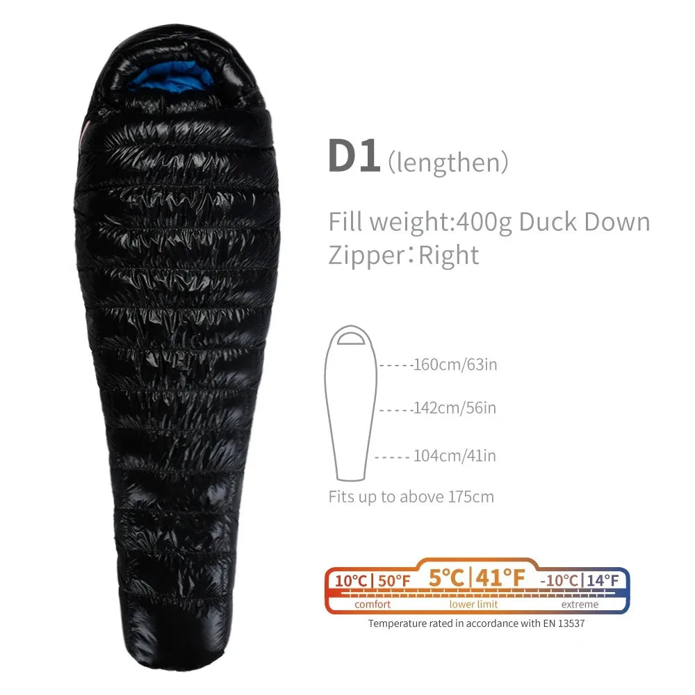 AEGISMAX D Series Down Sleeping Bag with Baffle Design, Ultralight Portable for Outdoor Camping, Hiking, Backpacking, Tourist