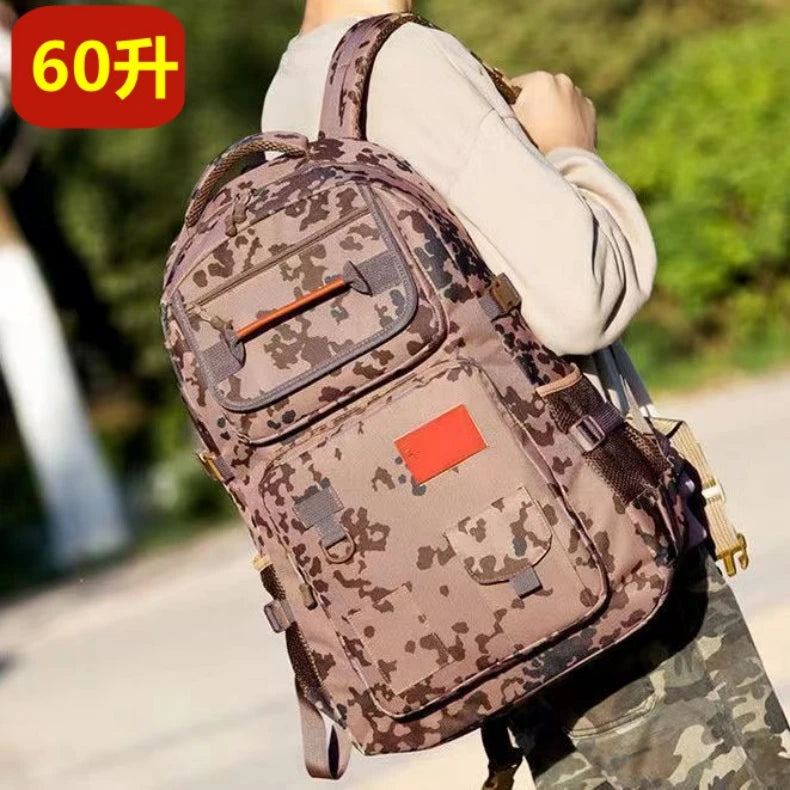 60L Outdoor Hiking Sports Backpack Large Capacity Camping Travel Climbing Bag Camo Military Tactical Rucksack Student Work Pack