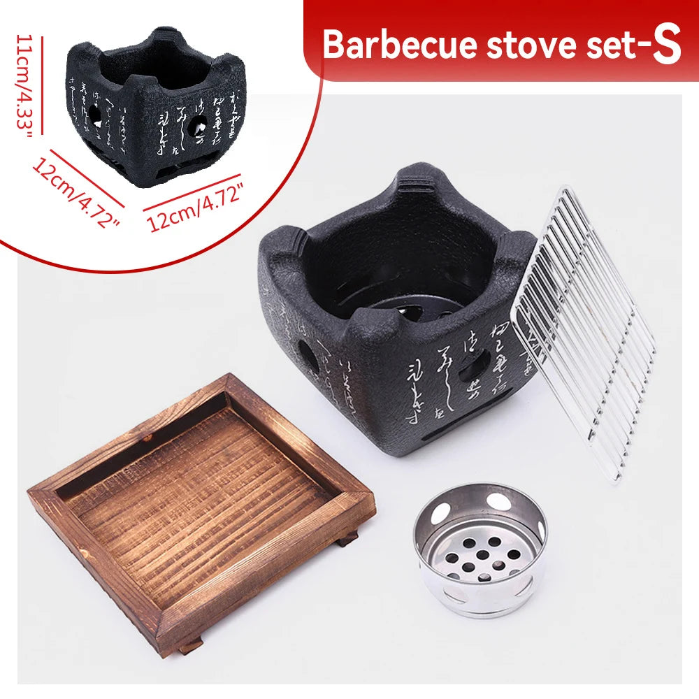 Portable Japanese BBQ Grill Korean Carbon Furnace Charcoal Grill Barbecue Stove Cooking Oven Household Outdoor Barbecue Tool