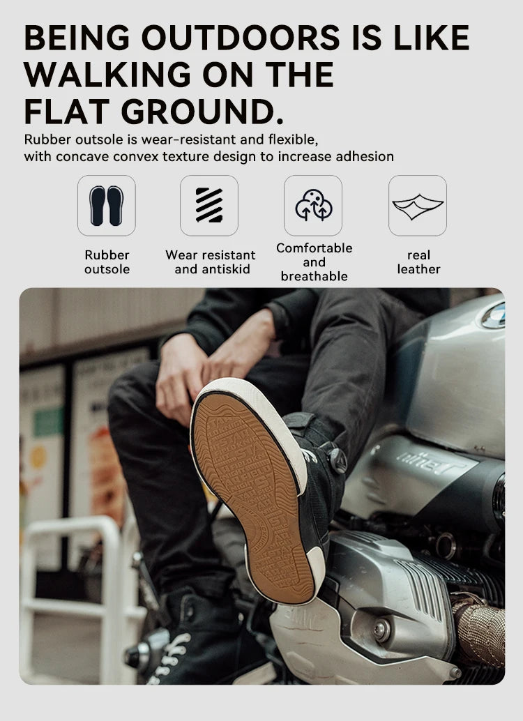 Star Field Knight Green Retro Motorcycle Riding Shoes Comfortable Breathable Hard Protection Wear-resistant Motocross Race Boots