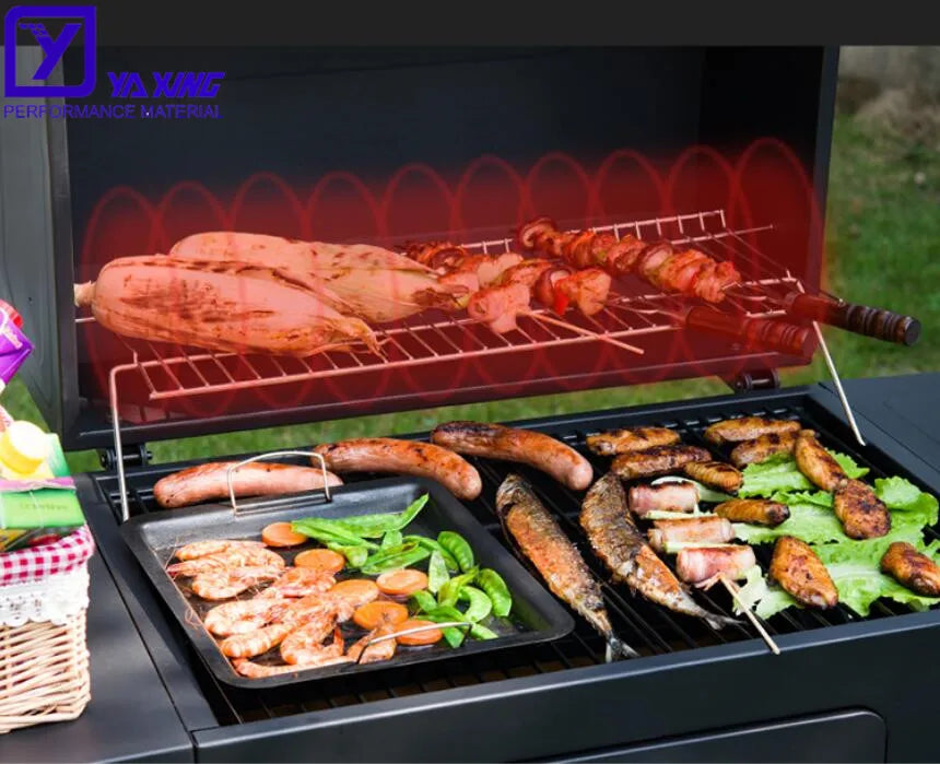 Bbq Table Grill Bbq Outdoor Kitchen Stainless Steel Industrial Grill Square Trolly Charcoal Grill