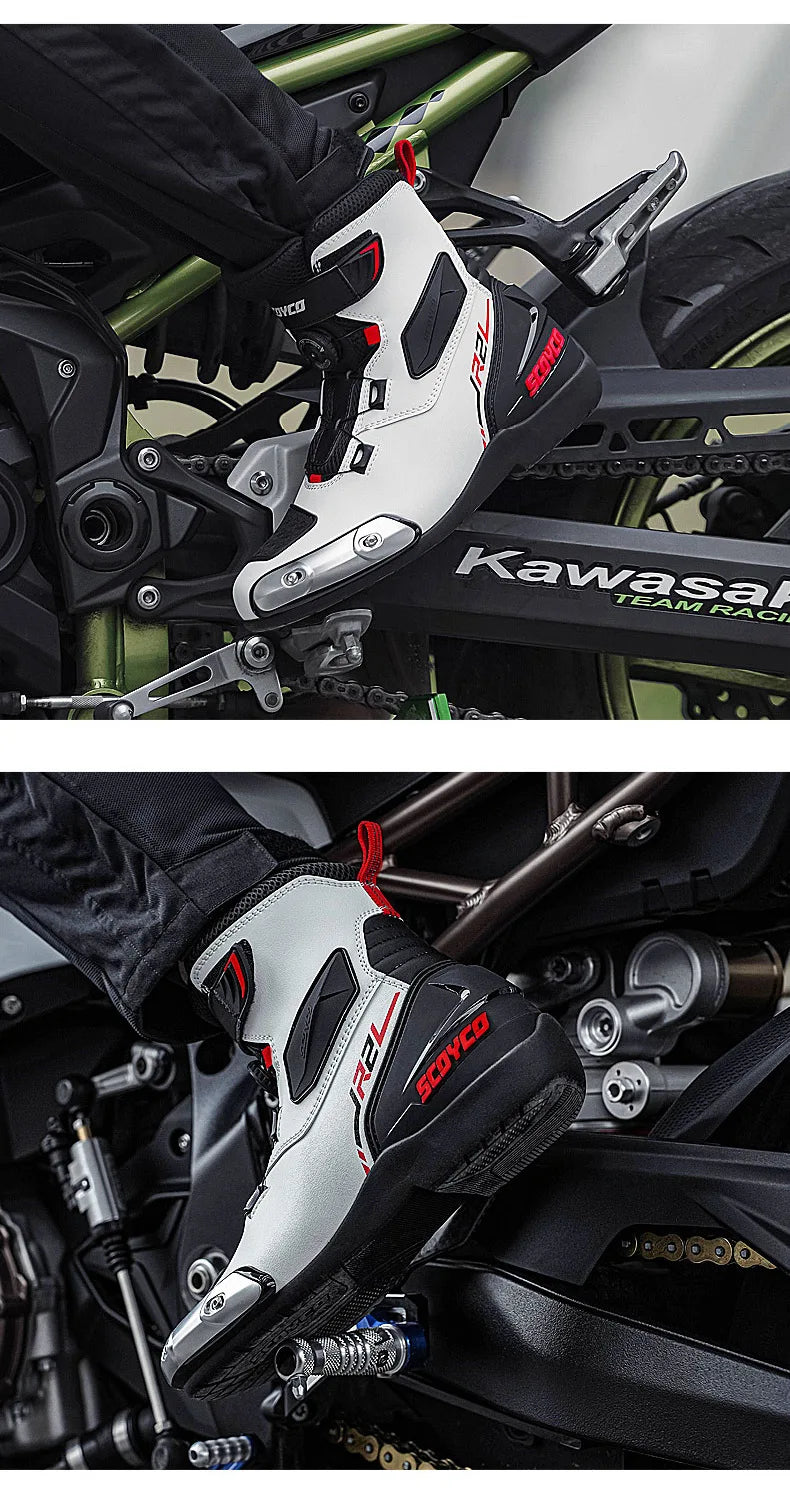 Scoyco R2 Motorcycle Riding Boots Locomotive Anti-drop Shoes Knight Competition Road Racing Shoes Men's Four-season New Products