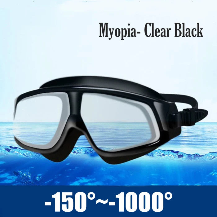 Queshark Men Women Adult -1.5 To -10.0 Myopia Swim Eyewear Silicone  Anti Fog Swimming Goggles Custom Different  Left Right Eyes