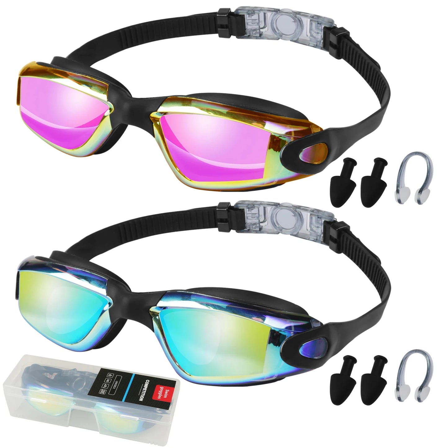 Swimming Goggles Anti-Fog Waterproof No Leaking Swim Goggles for Adult Children