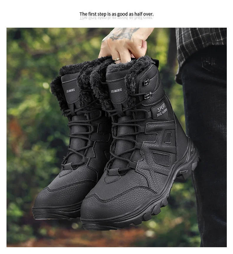 Winter High Top Outdoor Couple Hiking Boots Anti-fall Motocross Rider Boots BootPlus Size Mens Motorcycle Shoes