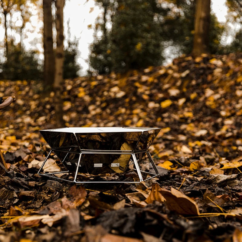 Outdoor Folding Stainless Steel Grill Barbecue Rack Detachable Charcoal Stove BBQ Grill Lightweight Brazier Foldable Hibachi