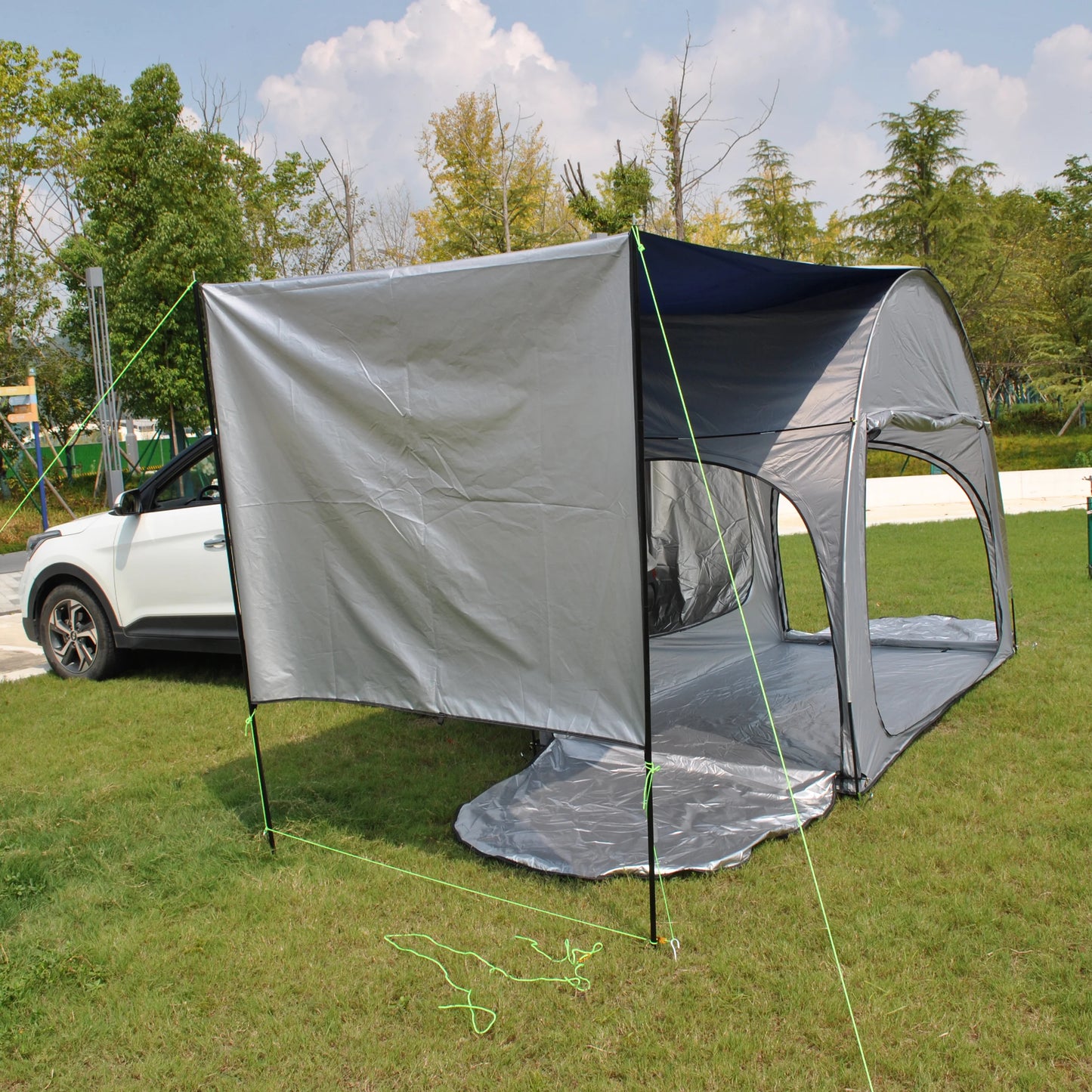 Add Raincover Car Tailgate Tent with Canopy,2 Person Tram Tent, Double Layer Trailer Tent,SUV Tent,car Rear air Conditional Tent