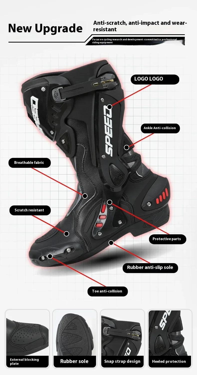 2024 Summer Motocross Boots Water-Repellent Breathable Anti-Slip All-Terrain Off-Road Motorcycle Riding Gear Durable MX Boots