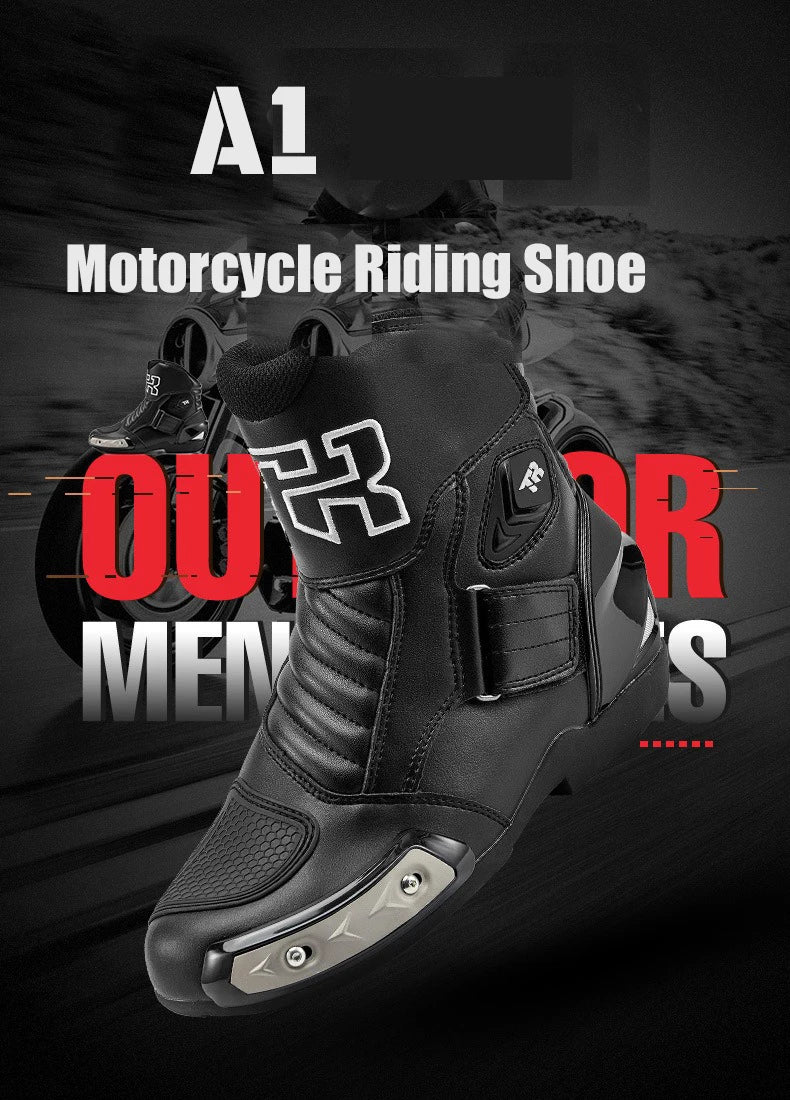 Motorcycle Road Racing Boots Professional Biker Shoes Motorbike Long Riding Protective Gear Shift Microfibe Leather boot