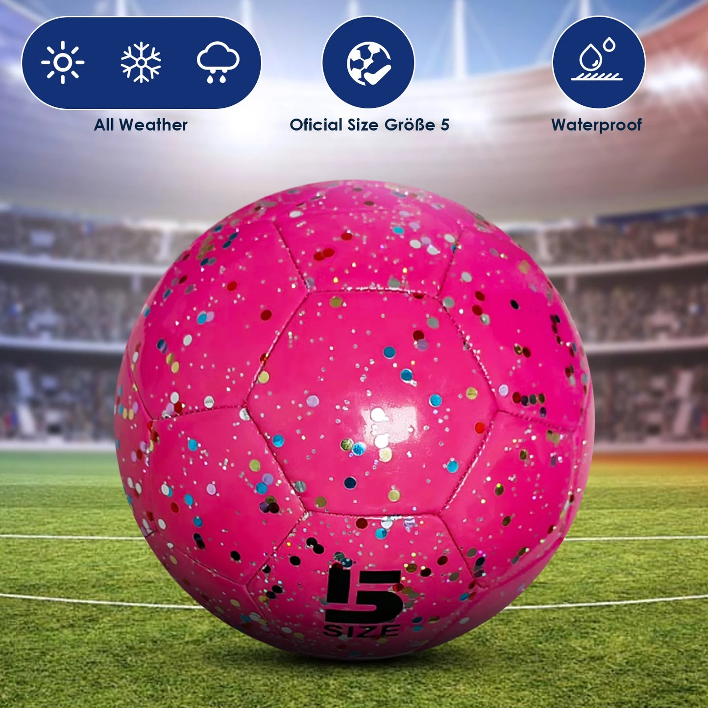 Pink Children S Soccer Ball Size 5 With Attractive Traditional For Girls Football Size Shiny
