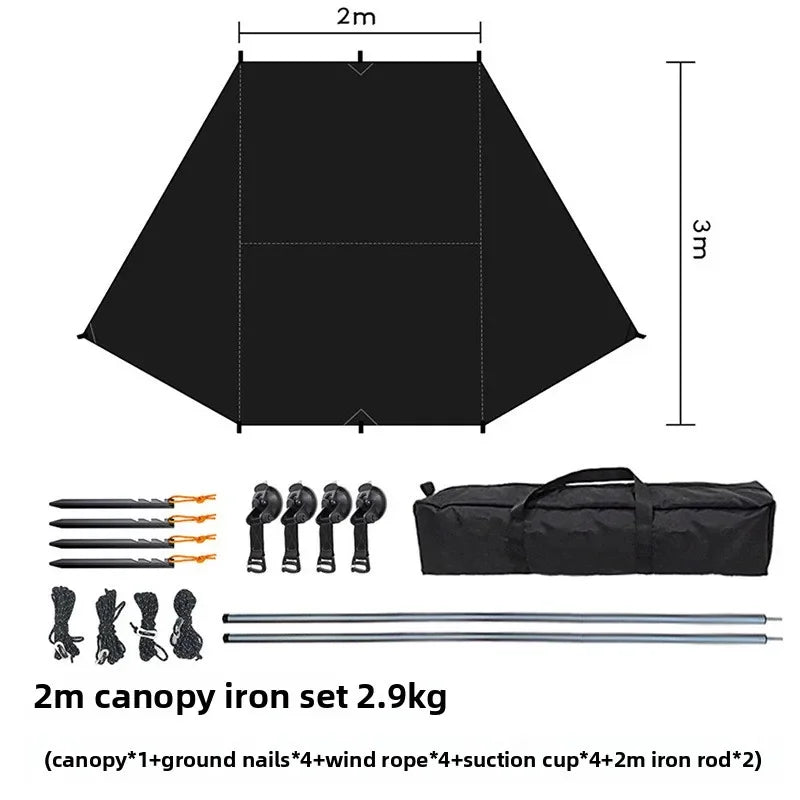Outdoor Camping Car Side Canopy Awning Waterproof Tarp Tent Shade Outdoor Camping Car Awning Side Pergola Car Tail Tent Canopy
